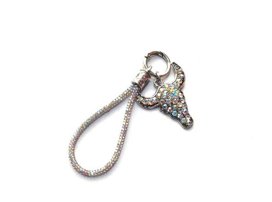 Snowing West - Western Crystal Steer head Keychain