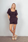 VERY J - NP70350-Sweetheart Neckline Casual Solid Woven Romper: RUST / S-M-L/2-2-2