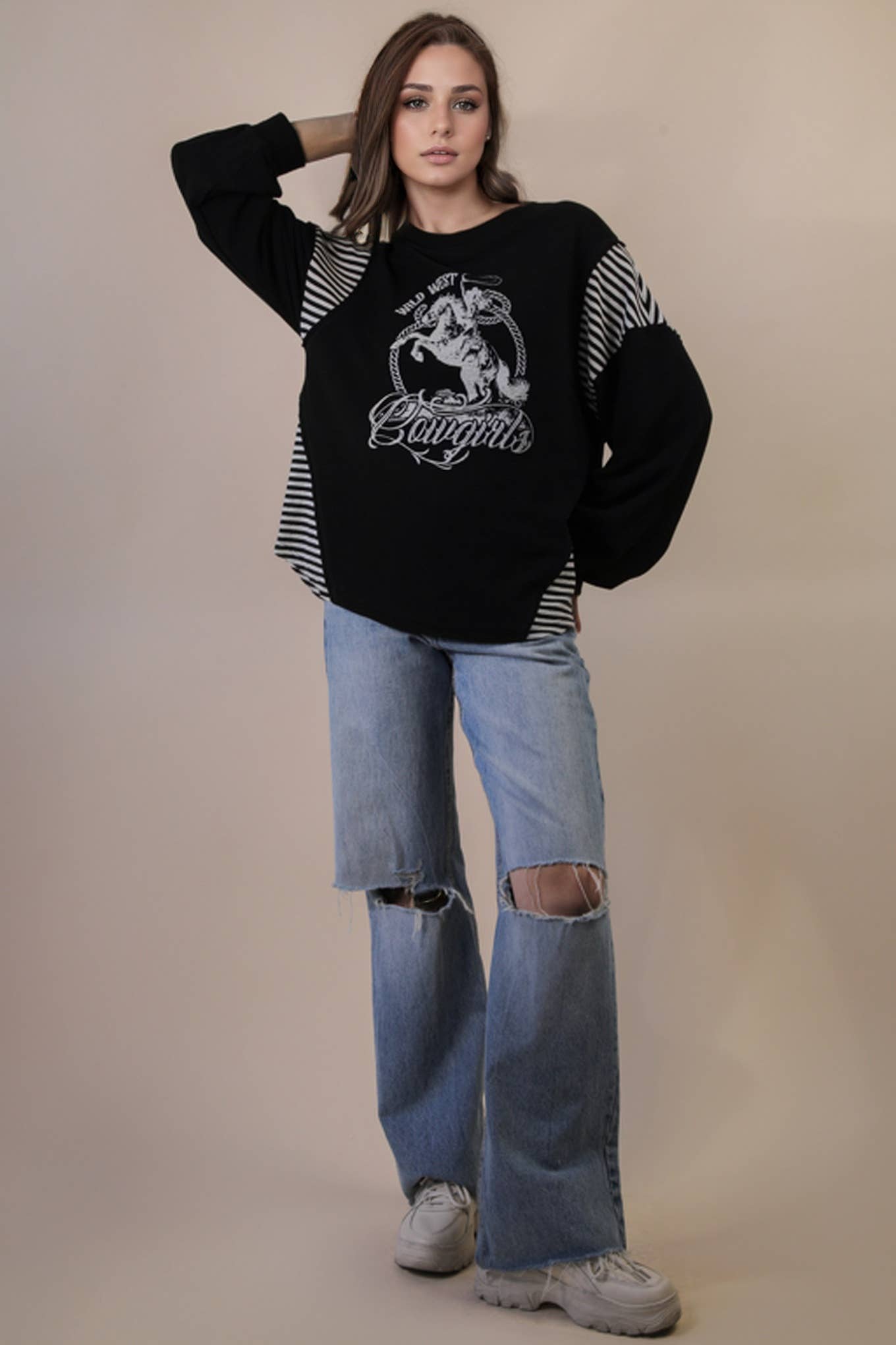 Oversized Western Graphic Top
