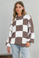 Chic Checkered Brown Sweater