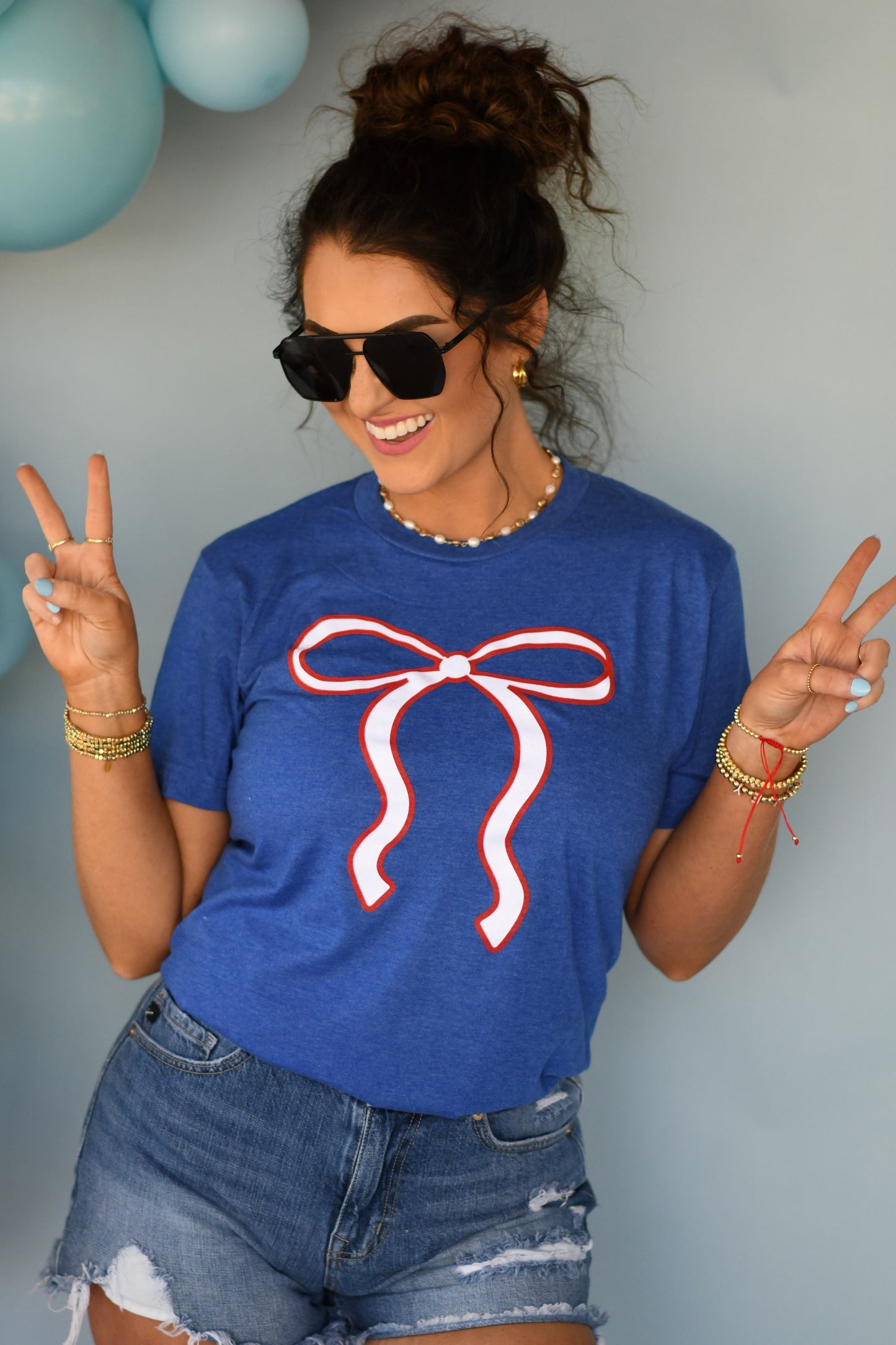 **SALE** Glitter American Bow Tee