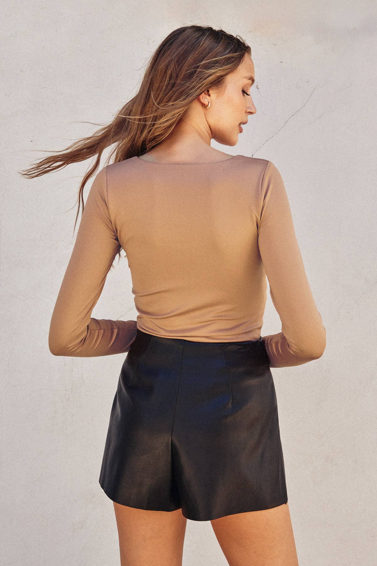 Soft Square Neck Bodysuit: MOCHA