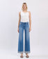 Westbury - High Rise Medium Wash Cuffed Wide Leg