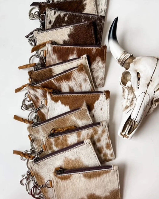 Cowhide Leather Keychain Wallet