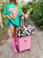 BOHO LUXE DUFFLE Weekender Leather HairOn Cowhide Travel Bag: Brown +White Cowhide