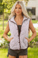 PRETTY BASH - Stripe Contrast Trim Snap Button Collared Vest: Brown Stripe / M