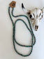 60″ Western Navajo Style Pearl Necklace: SILVER + TURQUOISE