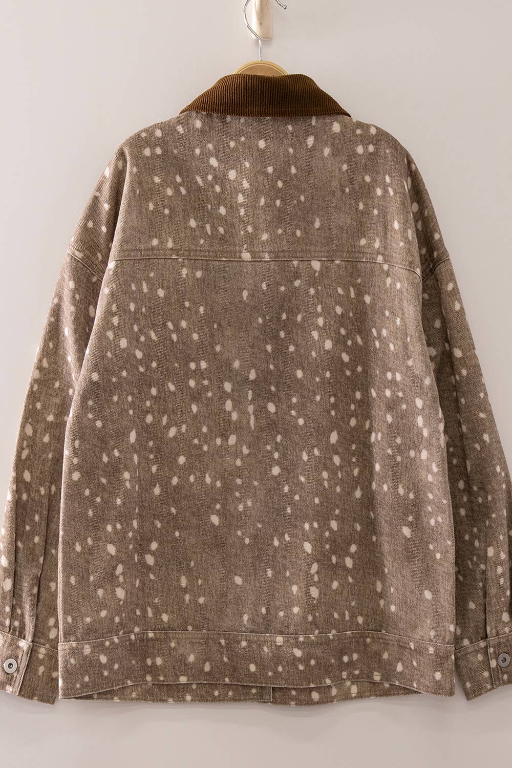 VERY J - NJ90491-Western Animal Print Jacket: MOCHA BAMBI / S-M-L/2-2-2