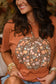 Brown Floral Pumpkin Tee