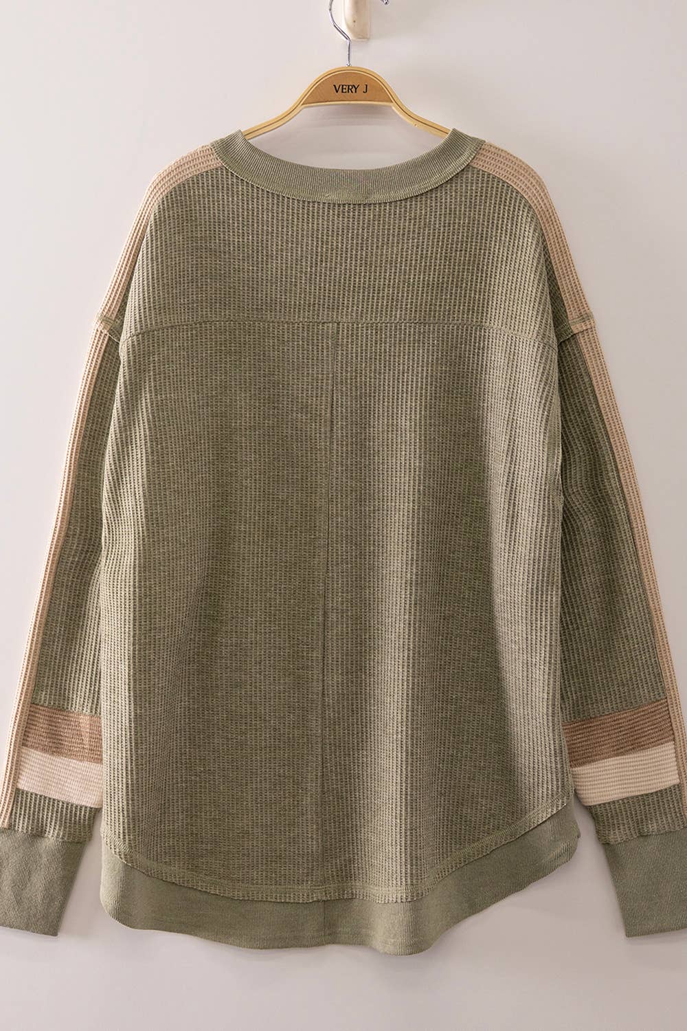 Waffle Knit Pullover Sweater - Sage