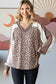 7th Ray - [PLUS SIZE] Animal Print V Neck Pullover Top T5777XL: Brown / 1X