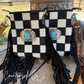 Countryside Co. - Bandit Checkered Buckle Fringe Purse