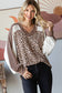 7th Ray - [PLUS SIZE] Animal Print V Neck Pullover Top T5777XL: Brown / 1X