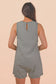 VERY J - NP70744-Striped Knit Casual Comfy Romper: OAT/BLACK / S-M-L/2-2-2