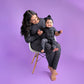 Gigi and Max - Ash Black Leopard RUFFLE ZIP Halloween Bamboo Sleepies Little: 0-3m