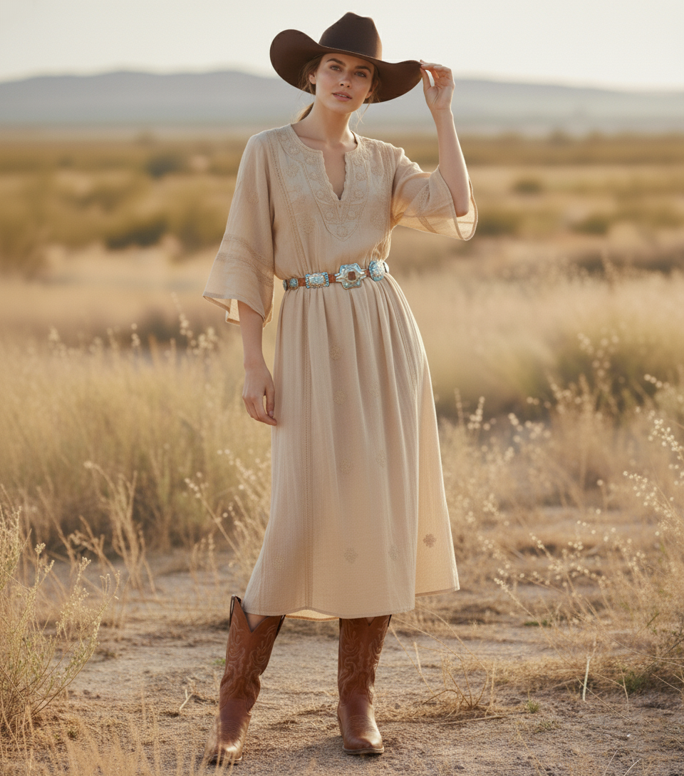 Most Wanted USA - Turquoise Dottie Floral Concho Belt: Black / M