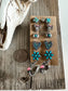 Boho Ranch Shop - 6 Pair Western Navajo Style Rhinestone Stud Stud Earring Set: PINK/ TURQUOISE