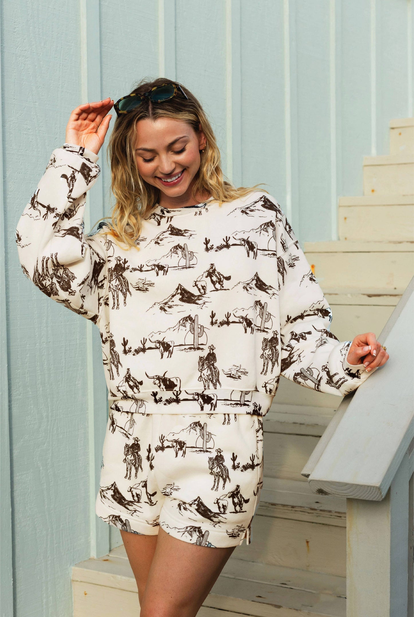 OAT COLLECTIVE - **BACK IN STOCK!!** WESTERN PRINTED  Matching Set : WESTERN PRINT / S