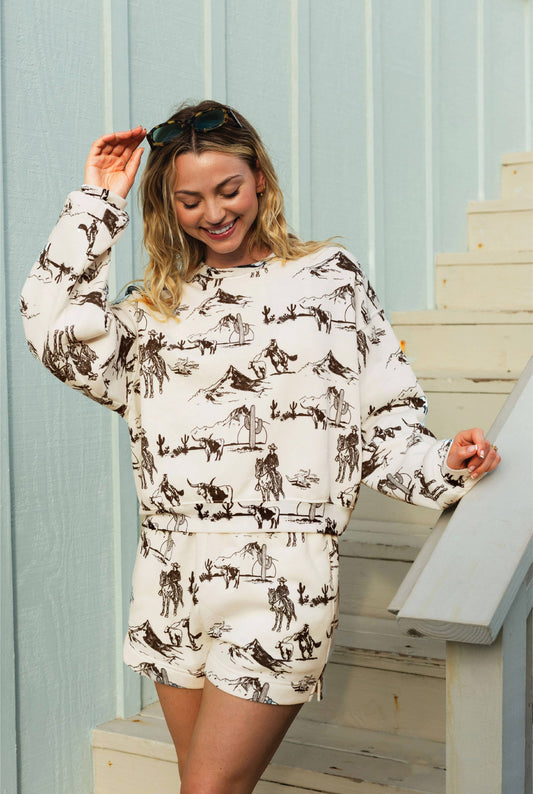 Western Print Matching Set
