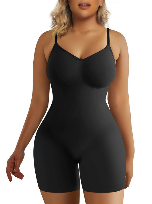 ShaperX Shapewear - SHAPERX Seamless Full Body Tummy Control Bodysuit shapewear: Black / XXS/XS