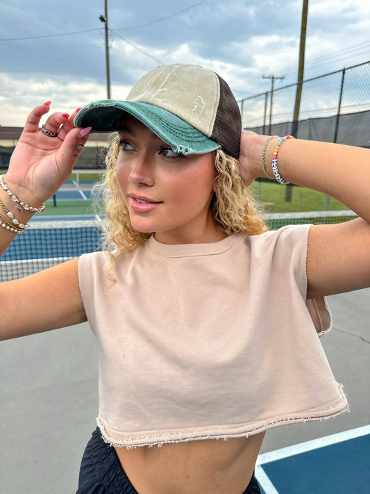 Tri-Color Stone Washed Cap