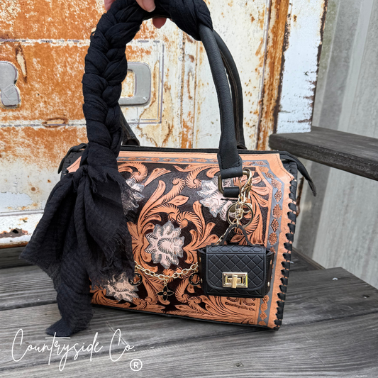 Milan Tooled Leather Decorated Speedy Bag