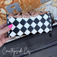 Dalton Checkered Leather Wallet Wristlet