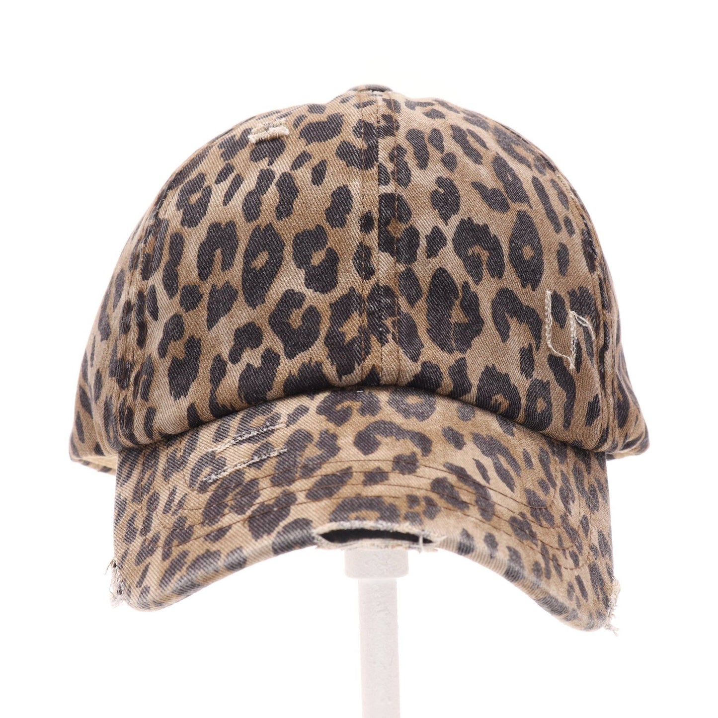 Leopard Denim Criss-Cross Cap
