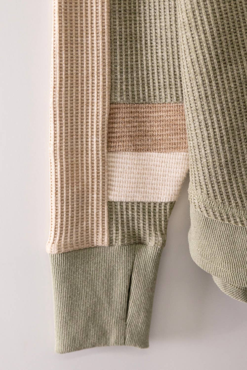 Waffle Knit Pullover Sweater - Sage