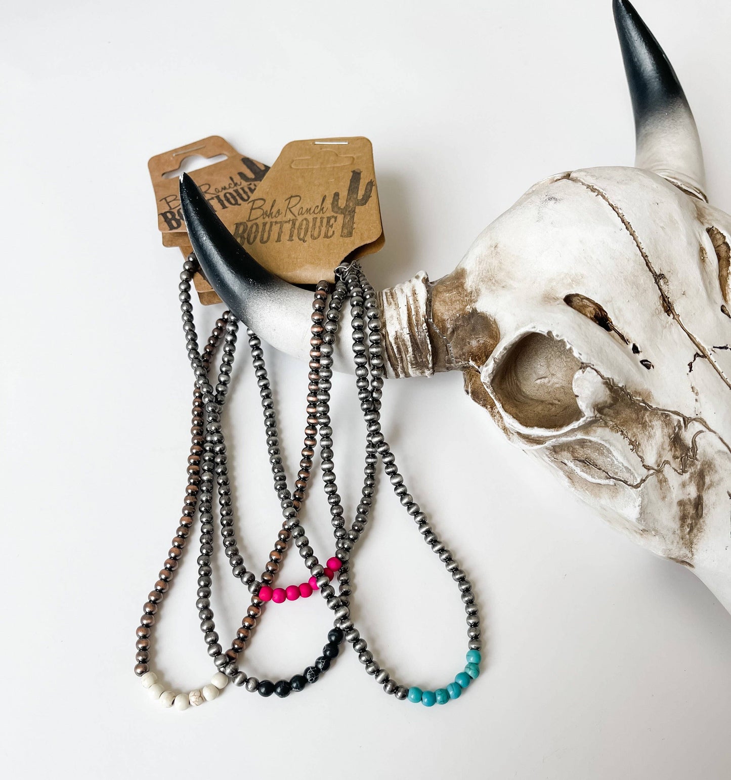 Boho Ranch Shop - Western Navajo Bead Choker Necklace: Turquoise