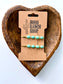 Western Set of 2 Stone Hair Bobby Pins: Turquoise Square