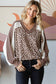 7th Ray - [PLUS SIZE] Animal Print V Neck Pullover Top T5777XL: Brown / 1X