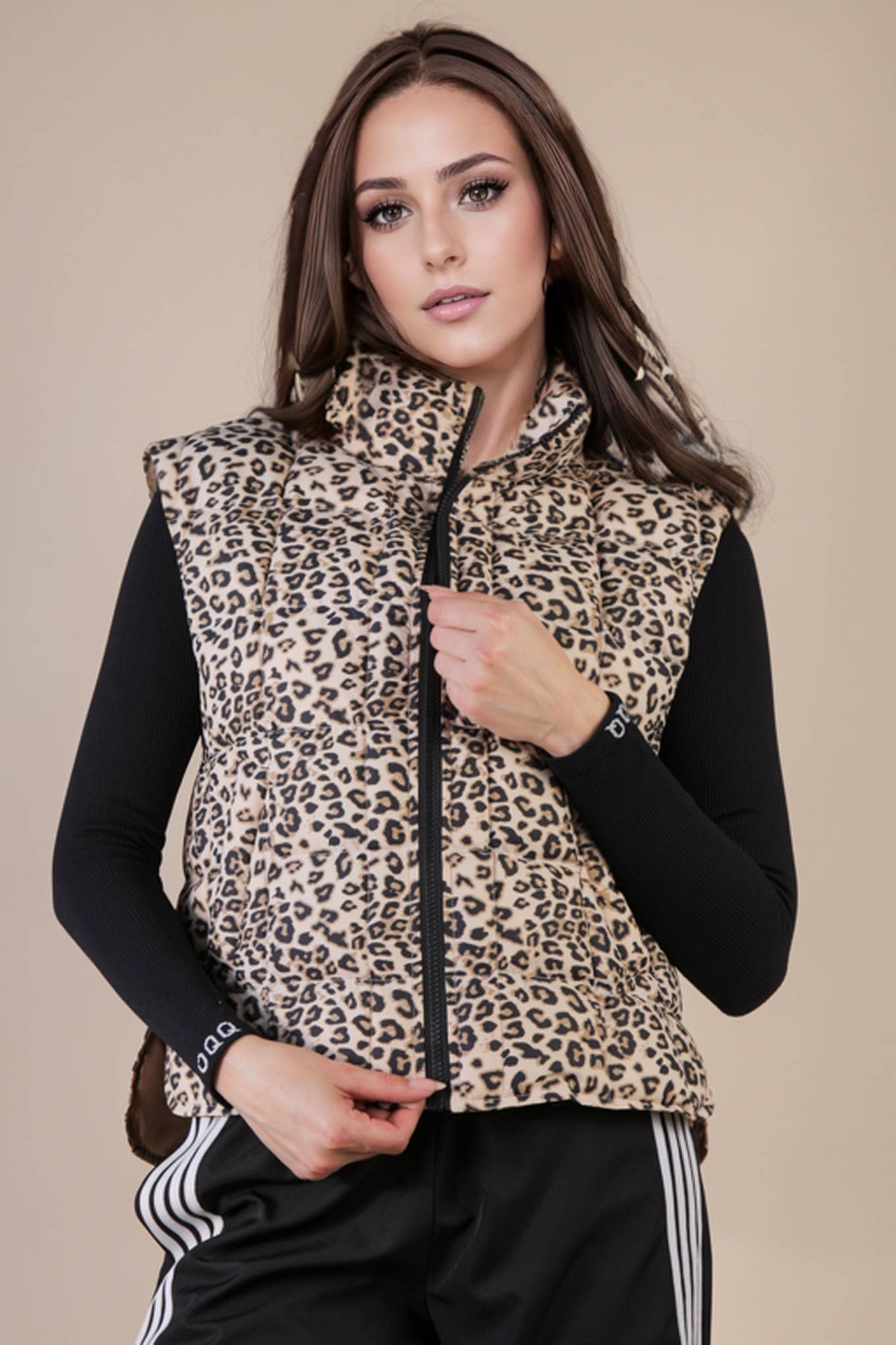 Leopard Puffer Vest