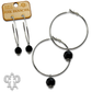 Hoop and bead drop earring: Black