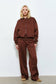 Brown Polkadot Zip Up Hoodie