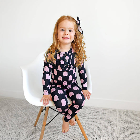 Black/Pink Ghost Bamboo Jammies