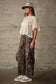 Blue B - 25157P Western Print Cotton Cargo Pants: CHOCOLATE / S-M-L (2-2-2)