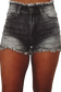 Gray Acid Wash Raw Edge Shorts