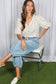 Vine & Love - Casual Patch Pockets Elastic Band Crop Barrel Jeans VP83238: Light Denim / L