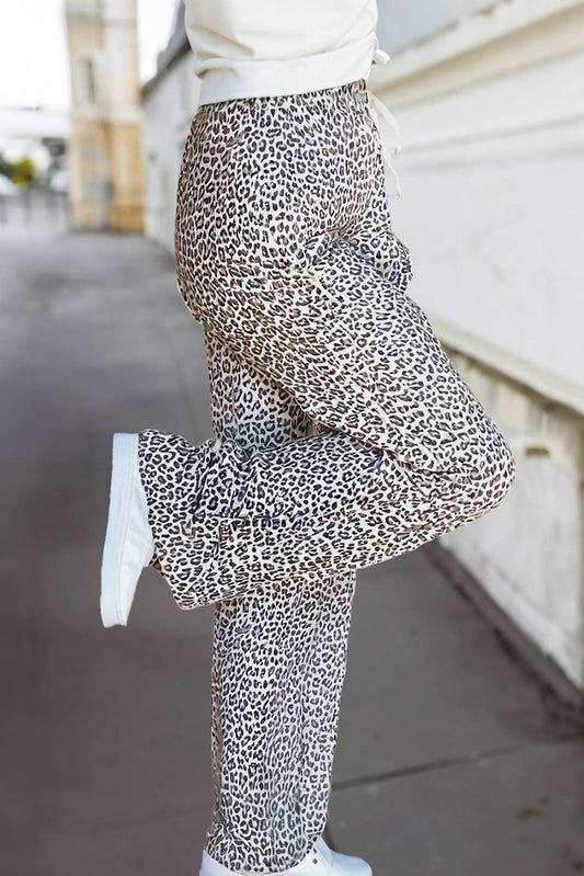 Leopard Drawstring Pants