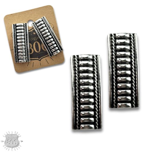 Pink Panache Brands - Western style silver tone post earring: Silver