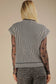 Black Two Tone Ribbed Knit Sweater Vest