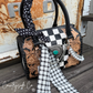 Sloane Deluxe Tooled Leather Checkered Speedy Bag
