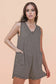 VERY J - NP70744-Striped Knit Casual Comfy Romper: OAT/BLACK / S-M-L/2-2-2