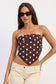 Emory Park - POLKA DOT SCARF BANDANA SATIN TOP: ESPRESSO POLKA DOT / S