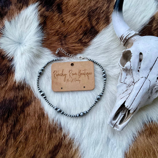 Navajo Style Pearl Choker Necklace - NSPC