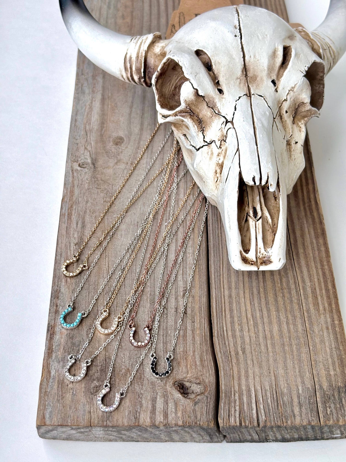Boho Ranch Shop - Dainty Rhinestone Horseshoe Pendant Necklace: 4