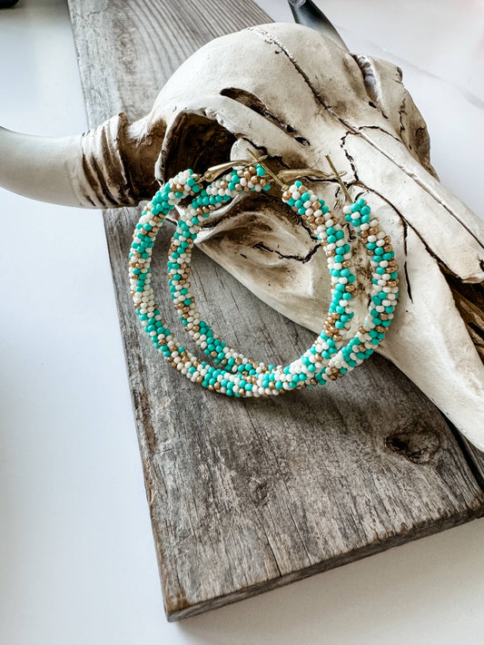 Hoop Stone Chip Earrings