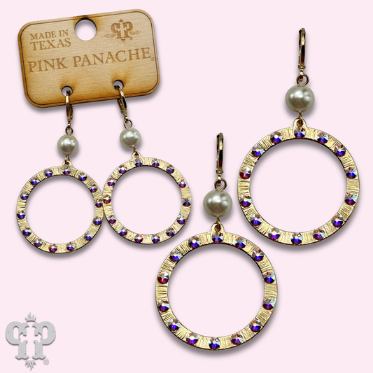 Austrian crystal circle earring: Gold