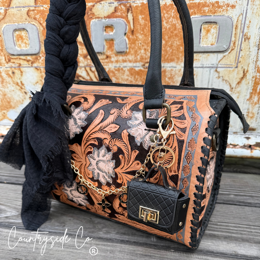 Milan Tooled Leather Decorated Speedy Bag